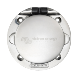 Power Inlet stainless with cover 16A/250Vac (2p/3w)
