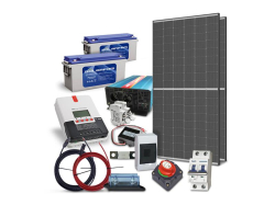 Solární sestava ostrovní TRINA 880Wp, baterie olověno uhlíková 24V 150Ah, měnič 24V/230VAC 2000W