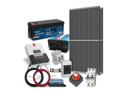 Solární sestava ostrovní TRINA 880Wp, baterie LiFePO4 24V 100Ah, měnič 24V/230VAC 2000W