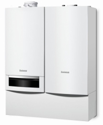 Buderus Family komplet LOGAMAX PLUS GB 172-14+zásobník H65W vedle kotle