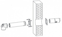  Odkouření kondenzační Buderus , stavební sada WH/WS přes zeď koaxiální, pr. 80/125 mm