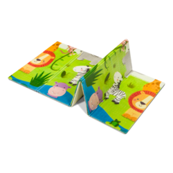 LIONELO Oboustranná podložka na hraní Robby Multicolor Safari + Život ve městě