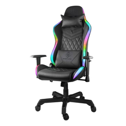 DELTACO GAM-080, RGB Herná stolička čierna