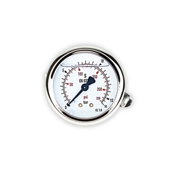 Manometer 1/4" zadným pripojením - d63 | 16 bar | glycerín