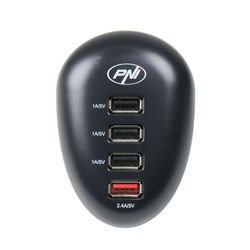 Balenie baterky PNI Adventure F10 6W, 500lm, dosah až 200m, zaostrovanie a PNI HC41 USB nabíjačka, 4 USB porty