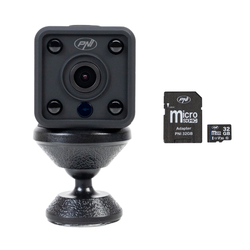 Balíček Mini špionážna kamera PNI SafeHome PT945M 1080P WiFi, ovládanie cez Tuya Smart + pamäťová karta MicroSD PNI 32 GB s adaptérom SD