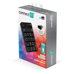CONNECT IT Bezdrôtová numerická klávesnica, čierna