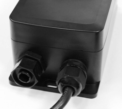EcoMaster Externí pneumatický spínač komplet - el. krabice, hadička, tlačítko kulaté Lesklý chrom