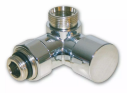 Kúpeľňové regulačné šróbenie OPTIMA - trojosové - 1/2"xM24; ľavé; inox