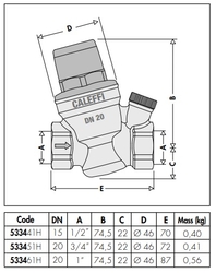 Tlakový redukčný ventil 1/2", PN 16bar, pracovný rozsah 1-5,5 bar, T max.+80 °C, s pripojením 1/4" F na manometer