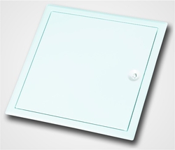 Plechové revízne dvierka so štvorhranným zámkom, systém B1 500×500mm – RAL 9016