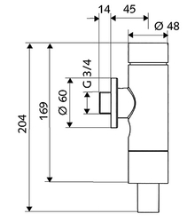 SCHELL tlakový splachovač WC SCHELLOMAT Basic, DN 20