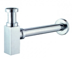 Polsifón umývadlový, hranatý, DN 32, 5/4", mosadzný, chróm, Aquaristo Style