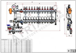 UNIMIX - univerzálna zostava - skriňa  P-MAX 2 - 3/4"xEK; 2cestný; DAB.EVOSTA 2 40-70/130; mosadz