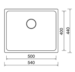 drez nerezový Sinks BLOCK 540 V 1mm kefovaný