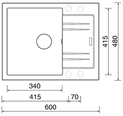 drez granitový Sinks LINEA 600 N Titanium