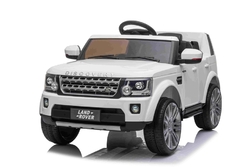Elektrické autíčko Land Rover Discovery, 12V, 2,4 GHz diaľkové ovládanie, USB / AUX Vstup, odpruženie, otváracie dvere a kapota, 2 X 35W MOTOR, biela, ORIGINAL licencia