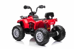 Elektrická štvorkolka SUPERPOWER 12V, červená, Plastové kolesá s gumeným pásom, 2 x 45W Motor, plastová sedačka, odpruženie, 12V7Ah batéria, MP3 Prehrávač