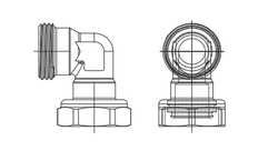 Adaptér - EK 3/4"x3/4"; rohový