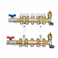 Zostava rozdeľovač/zberač  - skriňa P-KLASIK 4 - 5/4"xEK; 10cestný; mosadz