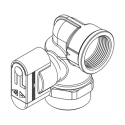 Guľový uzáver plynu G24  - s integrovanou tlak. zátkou a prevlečnou maticou - 1"x5/4"; rohový v osi