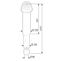 BOSCH - Zvislý odťah spalín 80/125mm, 1277mm, čierna farba