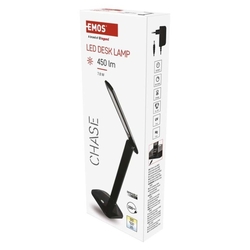 LED stolná lampa CHASE, čierna