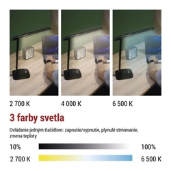 LED stolná lampa CHASE, čierna