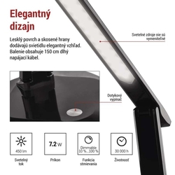 LED stolná lampa CHASE, čierna
