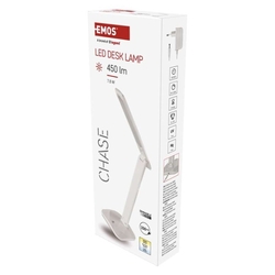 LED stolná lampa CHASE, biela
