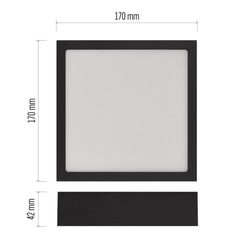 LED prisadené svietidlo NEXXO, štvorcové, čierne, 12,5W, CCT
