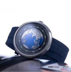 CIGA DESIGN náramkové hodinky U-Series Blue Planet GPHG Mechanical Watch - blue strap