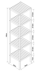 Schütte Bambusová police s 5 přihrádkami ( BMBA02-REG51 )
