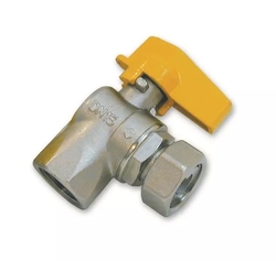 Guľový uzáver plyn - rohový - 1/2"MF; motýľ; s prevlečnou maticou