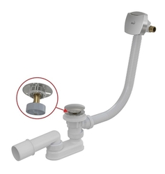 sifón vaňový clik/clak s napúšťaním prepadom, dĺžka 80cm, chróm