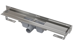 Flexible - Podlahový žľab s okrajom pre perforovaný rošt a s nastaviteľným límcom ku stene, dĺžka 1050mm