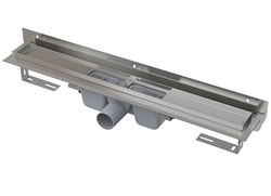 Flexible - Podlahový žľab s okrajom pre perforovaný rošt a s nastaviteľným límcom ku stene, dĺžka 850mm