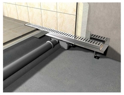 Flexible - Podlahový žľab s okrajom pre perforovaný rošt a s nastaviteľným límcom ku stene, dĺžka 950mm