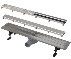 podlahový žľab obojstranný, 850mm, DOUBLE9 FIT and GO, nerez