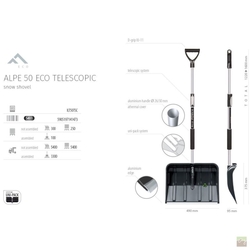 Prosperplast ALPE 50 ECO Lopata na Sneh, čierna ILT50TSC
