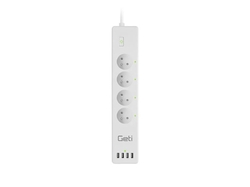 Predlžovací prívod Smart GETI GSS04, 4 zásuvky, 4x USB, Tuya