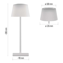 LED stolná lampa KATIE, dobíjacia, biela