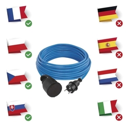 Špeciálny predlžovací kábel 10 m / 1 zásuvka / PVC / 230 V / 1,5 mm2