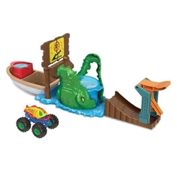Hračka Mattel Hot Wheels Monster Truck Color Shifters Zúrivý krokodíl