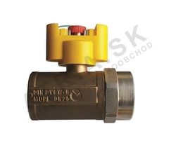 Guľový uzáver plynu G24  - s integrovanou tlakovou zátkou a prevlečnou maticou - 3/4"x5/4"; priamy