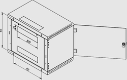 Rack Triton 19" jednodielny 4U/400mm presklené dvere, sivý