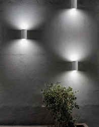 Svietidlo Nova Luce CADMO R WALL GREY 2 nástenné, IP 65, 2x3 W