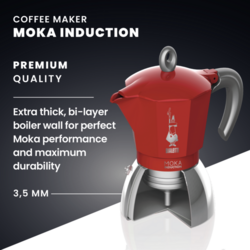 Bialetti New Moka Indukcia červená (rôzne veľkosti)