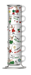 Bialetti set 6 šálok espresso s motívmi