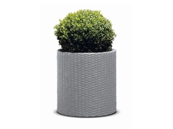 Kvetináč KETER Cylinder L Silver Grey